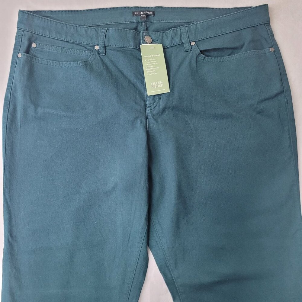 Eileen Fisher Women Aegean Organic Cotton Stretch Twill Skinny Jean Size 18 NWT - Picture 3 of 11